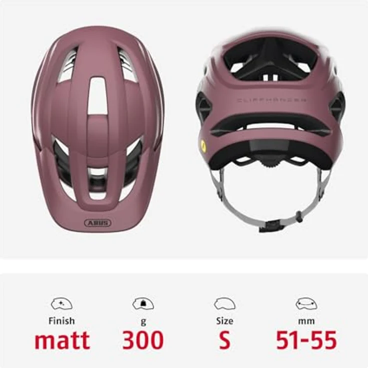 ABUS MTB-Helm Cliffhanger MIPS, leichter Fahrradhelm mit MIPS Aufprallschutz, großen Lüftungsöffnungen, höhenverstellbarem Schirm, rot, Größe S – Bild 3