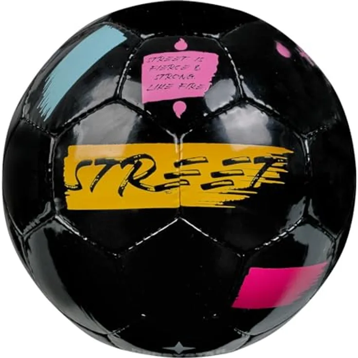 Derbystar Street Soccer v25, Handgenähter Freizeitball aus PU mit weichem Ballkontakt, glänzend, Latex-Blase