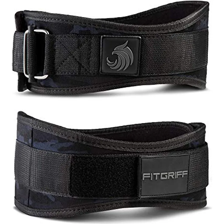 Fitgriff® Gewichthebergürtel V2 - Gewichtheber Gürtel für Damen und Herren - Bodybuilding, Krafttraining, Crossfit Training - Trainingsgürtel, Weightlifting Belt, Gym Workout (Camo-Black, XL)
