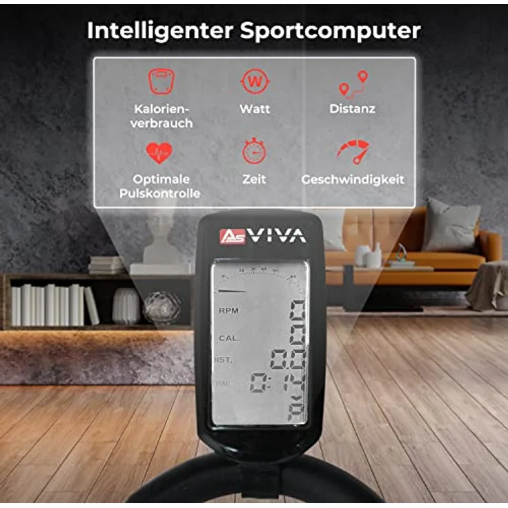 AsVIVA S11 Indoor Cycle Speedbike I eingebauter Fitnesscomputer I manuell verstellbarer Widerstand I leiser Riemenantrieb I 18 kg Schwungscheibe I Ausdauertraining I Max. Gewichtsbelastung 120 kg – Bild 3