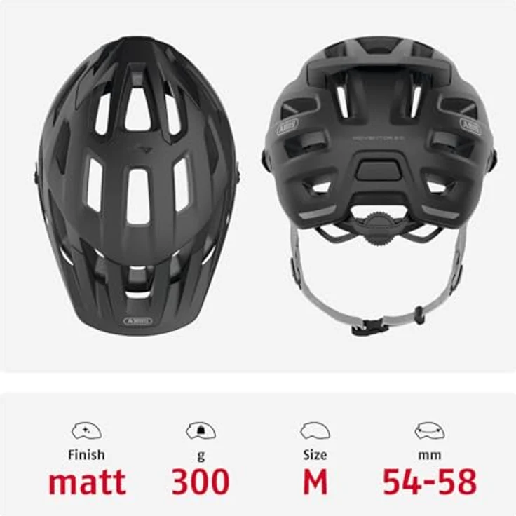 ABUS MTB-Helm Moventor 2.0, leichter All-Mountain-Helm mit guter Belüftung und Zoom Ace Verstellsystem, Schwarz, M – Bild 3