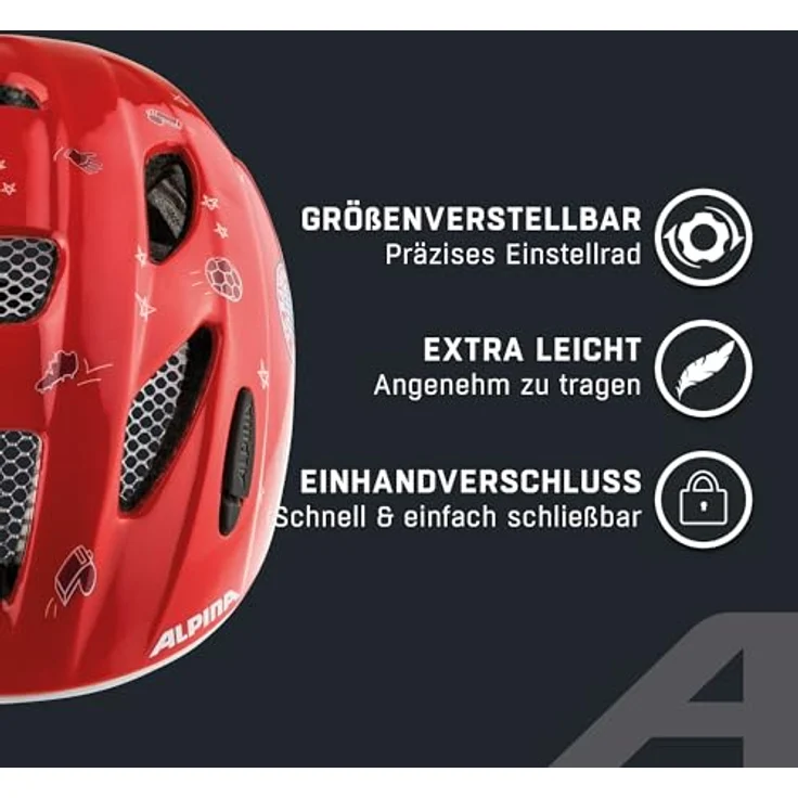 Alpina Kids Ximo Fcb FCB Gloss, Größe 45 - 49 cm - Fahrradhelm, Farbe Rot – Bild 4