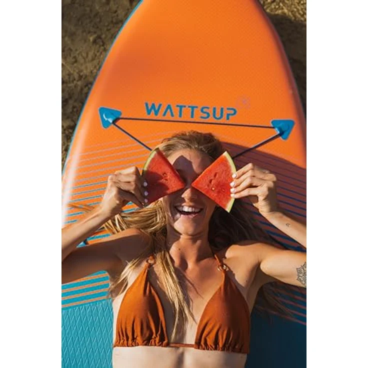 WattSUP F11 SUP Board Stand Up Paddle Surf-Board Paddel ISUP 335x81cm, Kunststoff, Blau / Orange – Bild 18