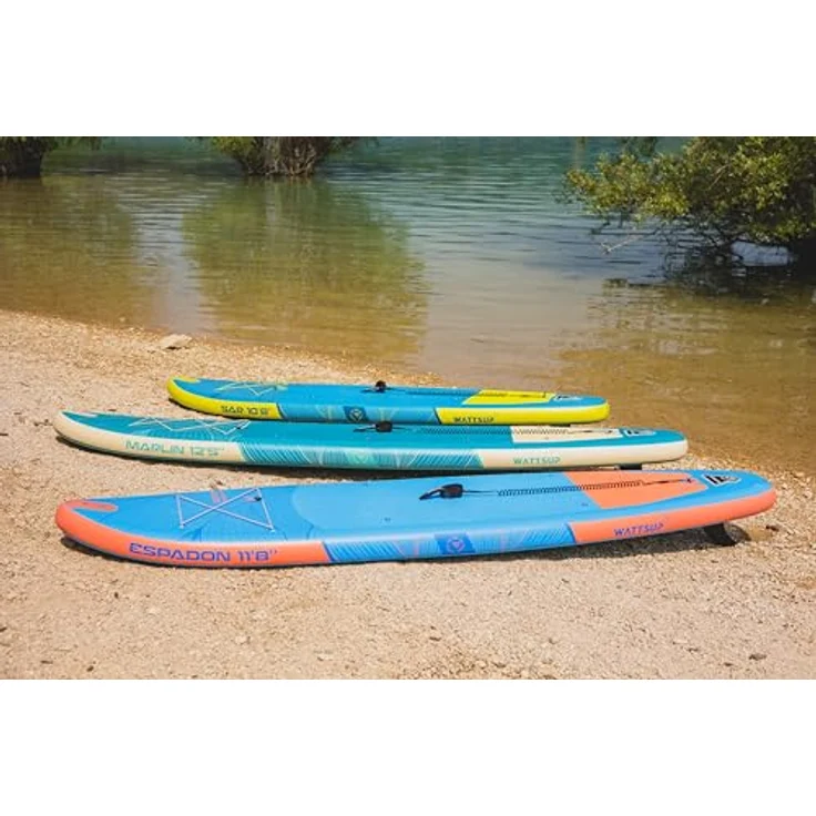 WattSUP Espadon 11.8 SUP Board Stand Up Paddle Surf-Board Paddel ISUP 355x86cm, Orange, Hellblau, 355x86x15 cm – Bild 17