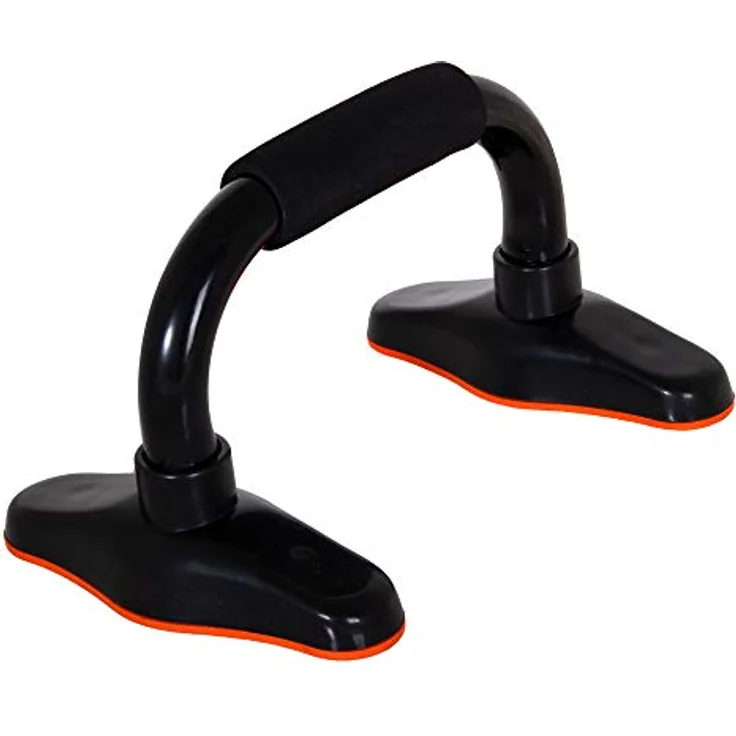 SPRINGOS Liegestützgriffe mit Anti-Rutsch-Unterlagen 2 Stück Push-up-Bars 24 cm lang Set- 2 Stück Muskelaufbau Muskeltraining Bodybuilding für ein Home Gym - Schwarz 24 cm – Bild 3
