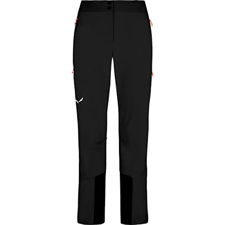 Salewa Sella DST Damen PANTS, Softshell Skihose mit Rist-Patches und belüfteten Beinen, Schwarz, Größe L