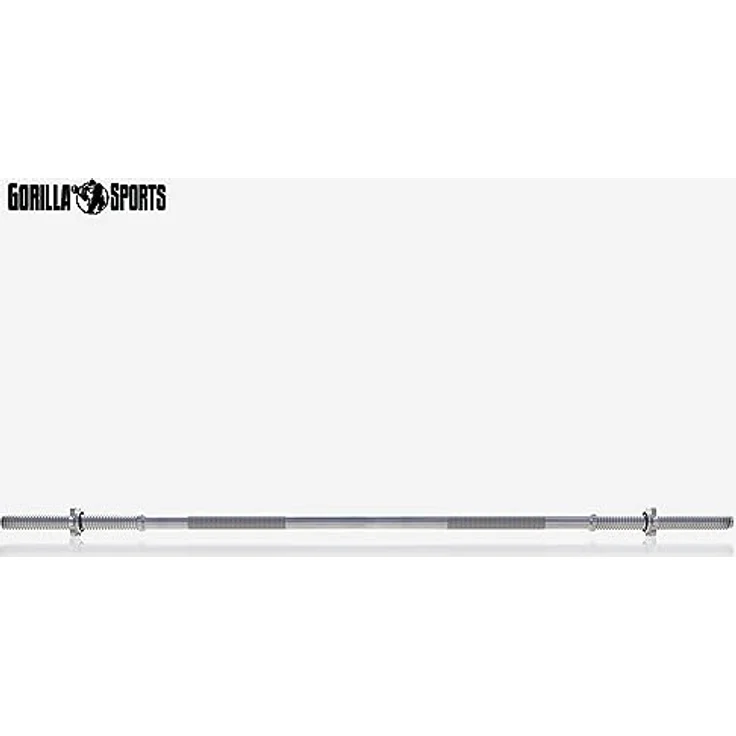 GORILLA SPORTS® Langhantelstange - Ø 30 mm, 150 cm / 180 cm / 200 cm lange, mit 2 Sternverschlüssen, bis 200kg Belastbar, aus Chrom - Langhantel, Hantelstange, Hantel, Langhantel-Stange – Bild 2