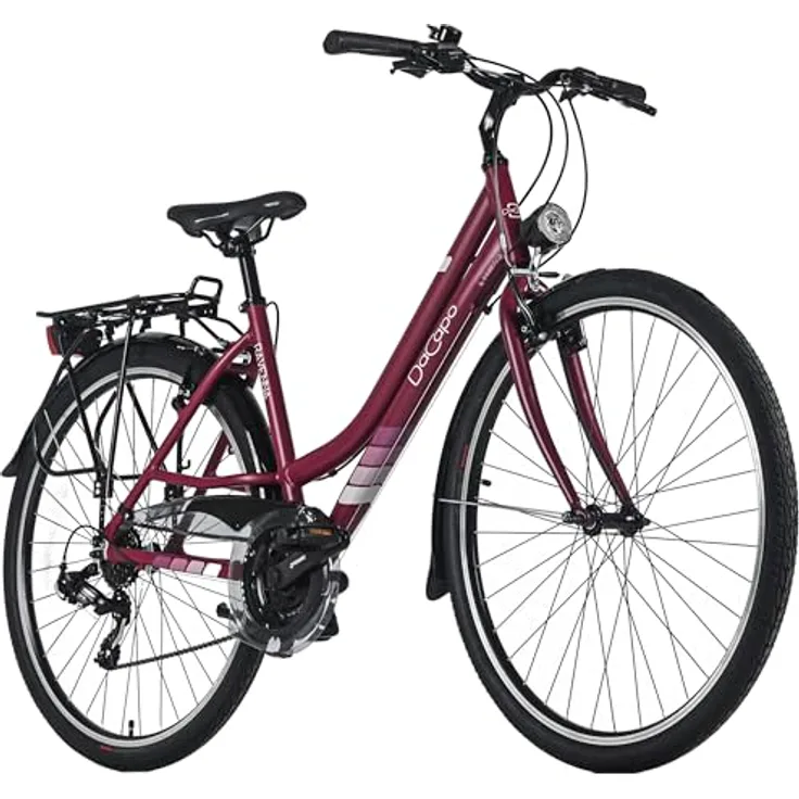DACAPO Ravenna 50, Trekkingrad Damen 28'' mit 21 Gängen, RH 48 cm, weiß/rot