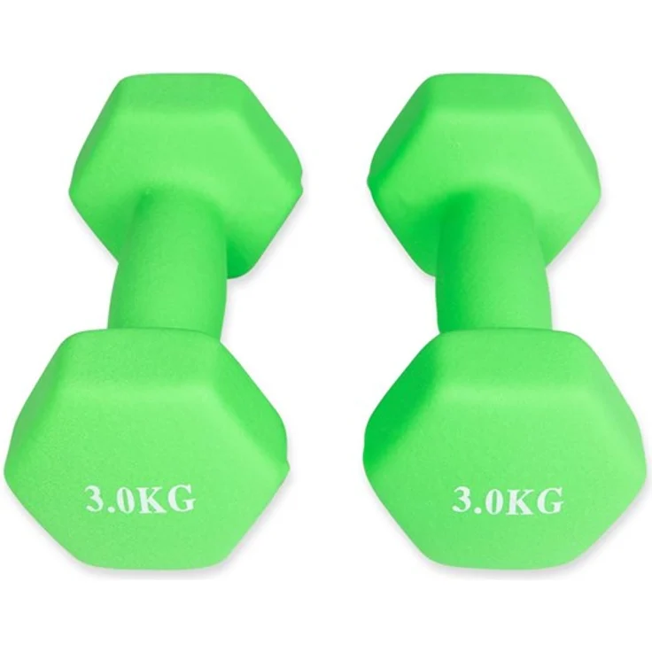 ASG Handweight Set, 3 kg Neoprene Hanteln für Fitness und Training