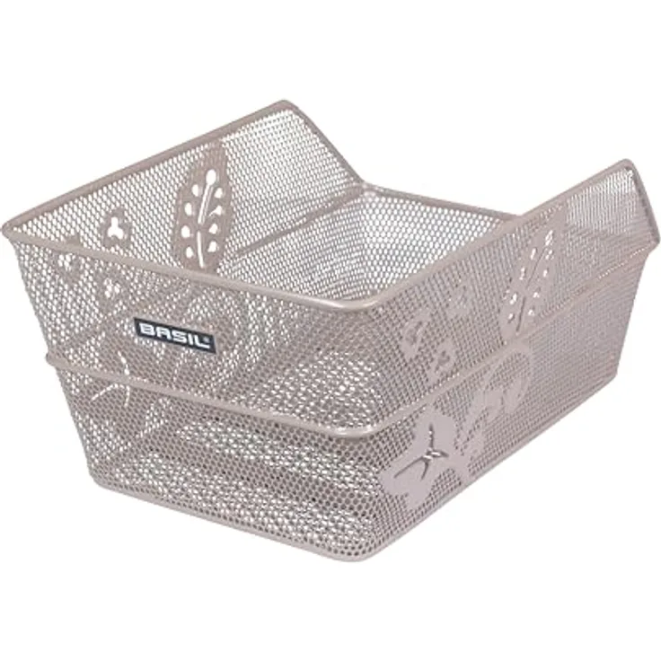 Basil Cento Flower, 19l Fahrradkorb für die Hinterradmontage, Silber
