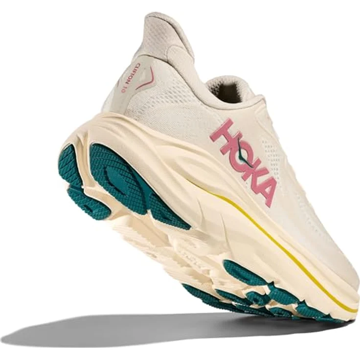Hoka One One W Clifton 10, Laufschuh mit Meta-Rocker-Geometrie und atmungsaktivem Obermaterial, Farbe Birch / Alabaster, Größe 39 1/3 – Bild 5