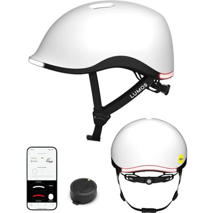 Lumos Nyxel MIPS, Fahrradhelm mit MIPS-Sicherheitssystem, weiß, Größe M, 56 RGB LEDs – Bild 1