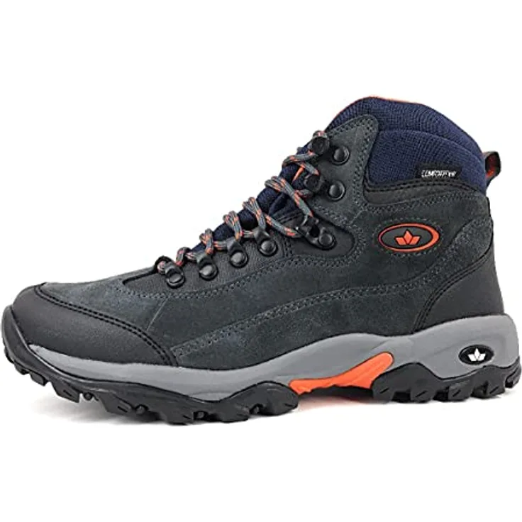 Lico Herren Wanderschuhe Stiefel aus hochwertigem Wildleder, flacher Absatz 3 cm, Farbe Grau, Größe 47