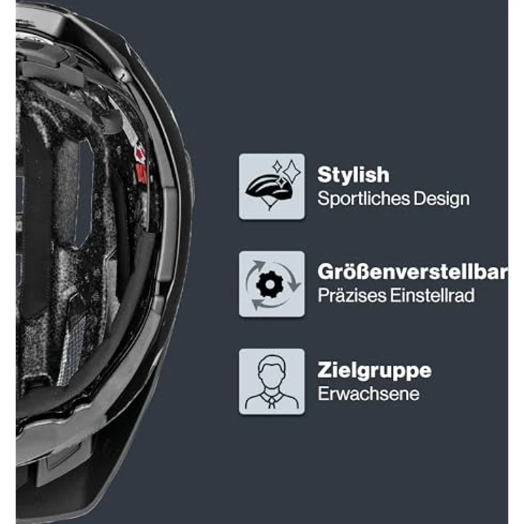 Uvex Sports Quattro, Velohelm für E-Bike und MTB, (56 - 61 cm), mattschwarz, 17 Belüftungsöffnungen, integrierte Sonnenblende und Fliegengitter – Bild 4