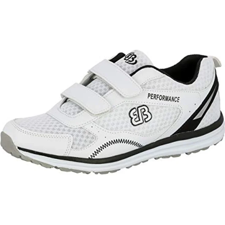 Brütting Herren Laufschuhe Performance V, Klettverschluss, robustes Obermaterial aus Nylon, weiss – Bild 2