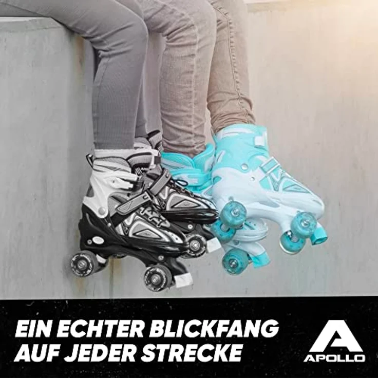 Apollo Rollschuhe LED Rollschuhe größenverstellbar Super Quads X-Pro, LED Räder, größenverstellbar 31-42, blau – Bild 6