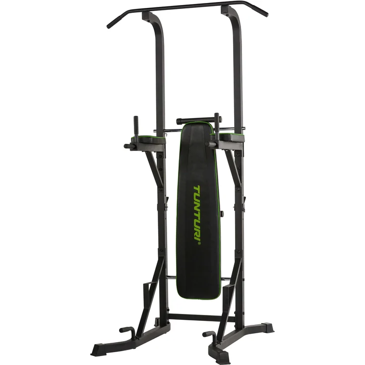 Tunturi Power Tower PT60, Kraftstation mit Pull up, Dip Station, Hantelbank, Klimmzugstange