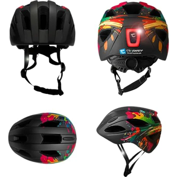 Crazy Safety Cool Splash, Velohelm für Kinder, 54-58 cm, mit verstärktem Schutz und atmungsaktiver Polsterung – Bild 2