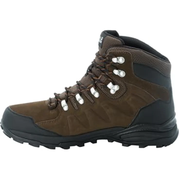 Jack Wolfskin Refugio Texapore Mid M, Herren Wanderschuhe, robustes Veloursleder, braun – Bild 1