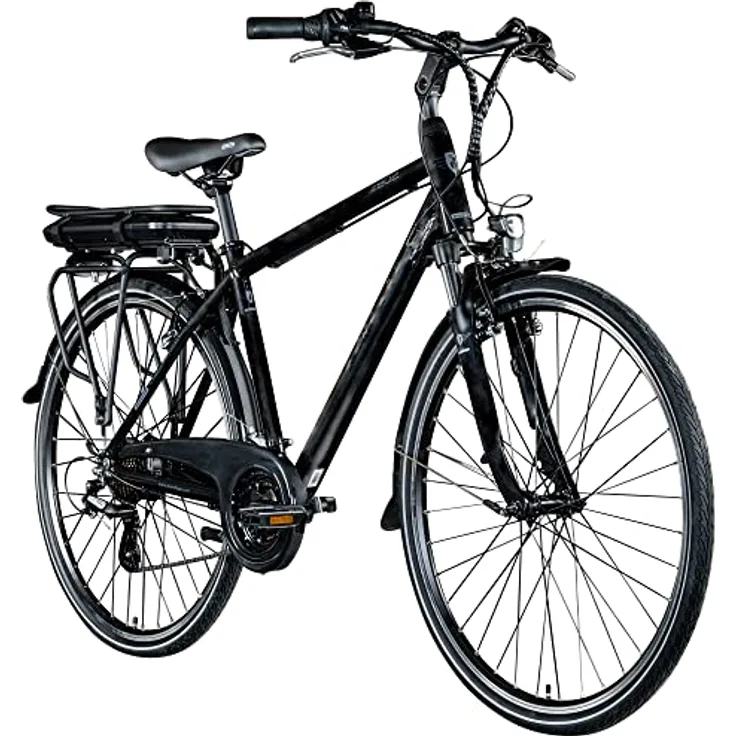 ZÜNDAPP Z802 E Bike Herren Trekking 28 Zoll Elektrofahrrad, 21 Gänge, bis 115 km (schwarz/grau, 48 cm)