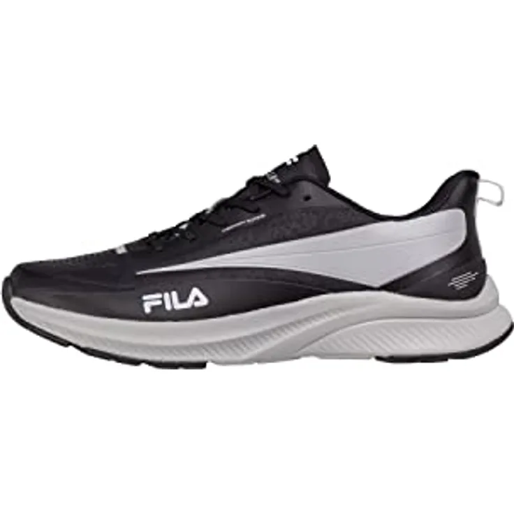 FILA Laufschuh Beryllium, atmungsaktives 3D-Mesh-Obermaterial, gepolsterter Einstieg, CMEVA Zwischensohle für Dämpfung, Schwarz