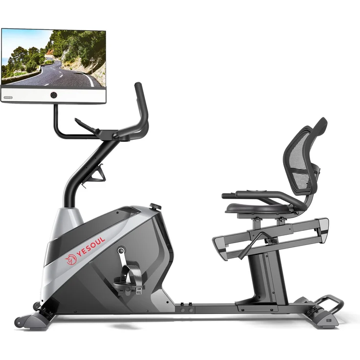 yesoul Ergometer J1 Plus, Exercise Bike mit 21,5-Zoll-LED-FHD-Bildschirm, Heimtrainer, kompatibel mit Apps