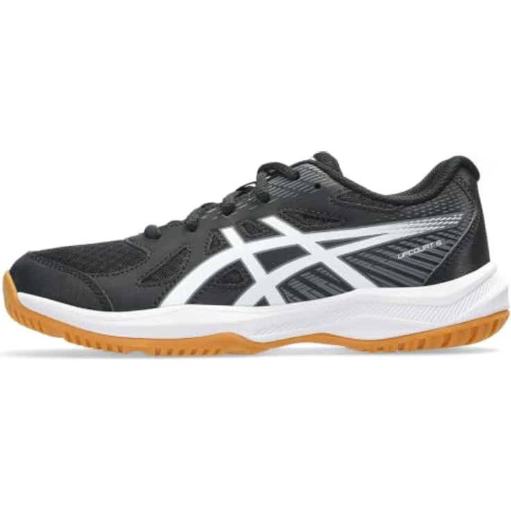 Asics Upcourt 6 GS, Hallensportschuhe für Kinder mit Lederimitat-Obermaterial und abriebfester Gummiaußensohle, Schwarz, Gr. 37 – Bild 1