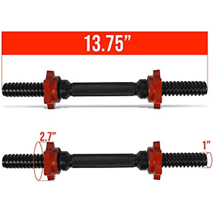 Yes4All LCR2 Kurzhantelstange, 2,5 cm x 35 cm, Schwarz (paar) – Bild 2