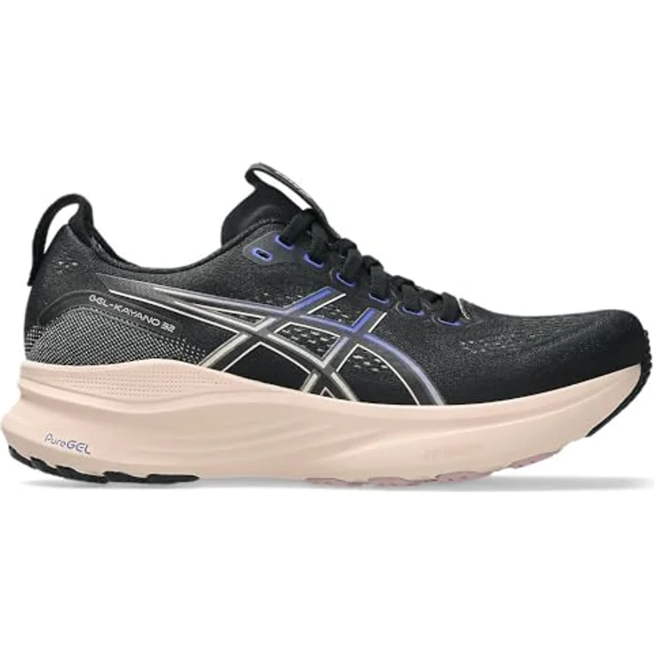 ASICS GEL-Kayano 32 Damen Laufschuhe, stabilisierende Konstruktion, atmungsaktives Mesh, FF Blast™ Plus-Schaumstoff, PureGEL™-Technologie, Hybrid Asicsgrip™, schwarz, EU 41,5 – Bild 7