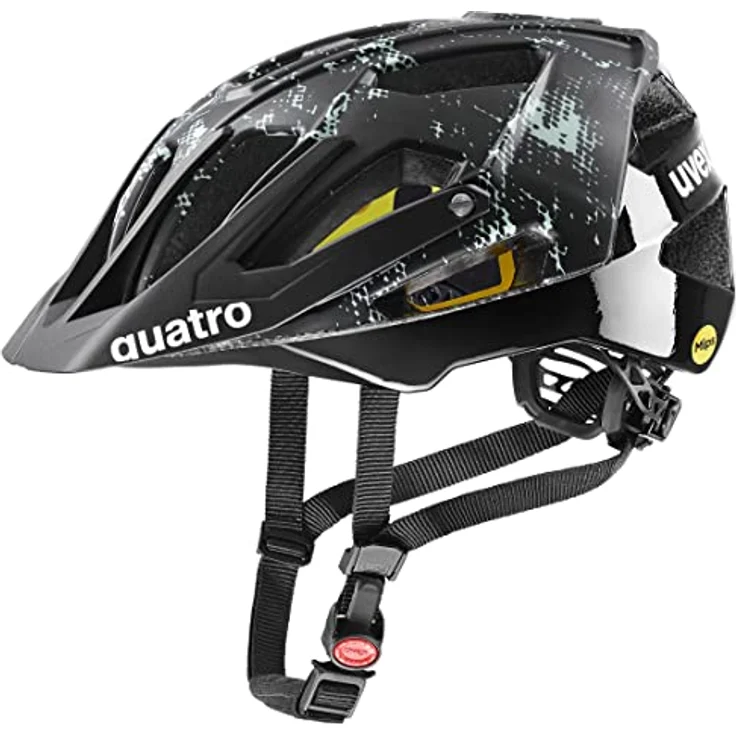 Uvex Quatro cc MIPS MTB-Helm, 52-57 cm, 17 Belüftungen, waschbar, Kameraadapter, Black-Jade Matt – Bild 1