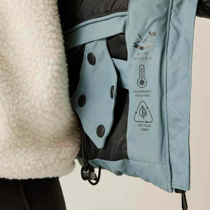 Regatta Dare 2b Glacier Skijacke Damen, wasserdicht und atmungsaktiv, in Element Grey, Größe 44, mit Swarovski-Kristallen und hochwärmender Wattierung – Bild 8