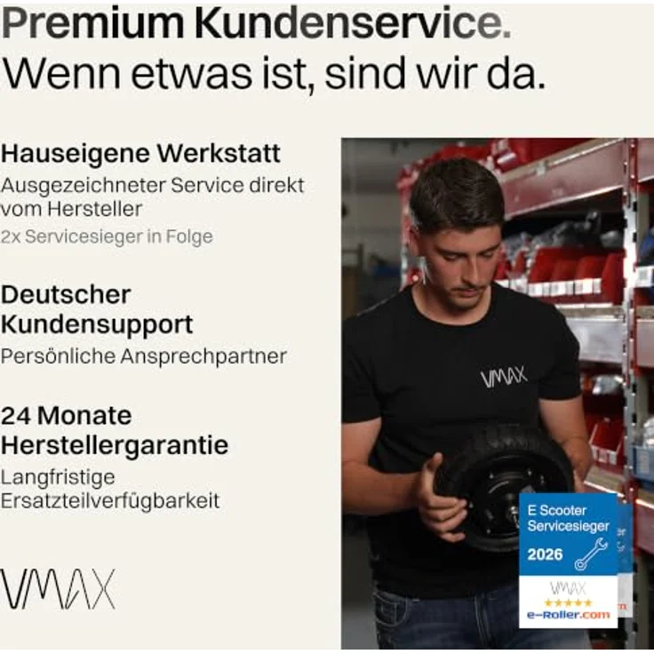 VMAX VX2 Lite E-Scooter mit Straßenzulassung – 90 km Reichweite, 500 W, 10 Zoll Tubeless-Reifen – Bild 7