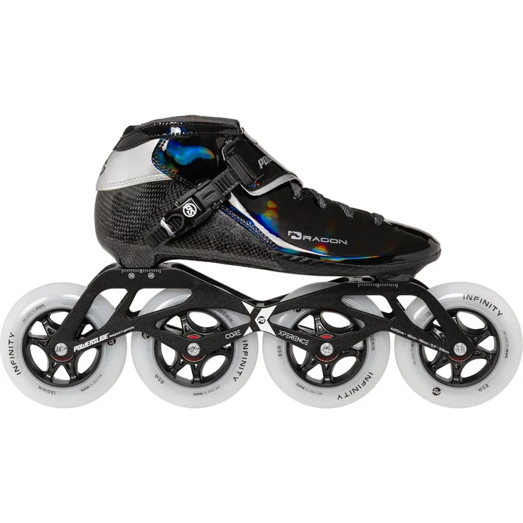 Powerslide Dragon 100, Inline Skates für Kinder und Jugendliche mit 4x100mm Rollen und ABEC 9 Lagern, Größe 41
