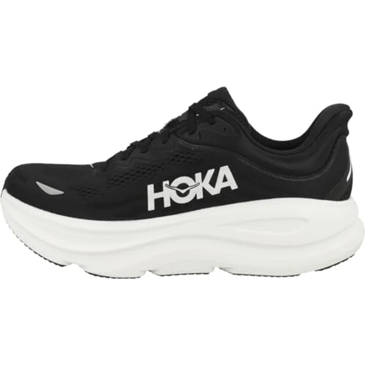 Hoka Bondi 9, Herren Laufschuhe, 100% vegan, atmungsaktives Obermaterial, schwarz, Größe 43 1/3 – Bild 1