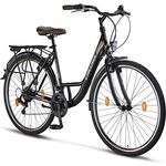 Chillaxx Bike Strada Premium City Bike 28 Zoll - Hollandfahrrad Citybike 21 Gang-Schaltung (Schwarz V-Bremse)