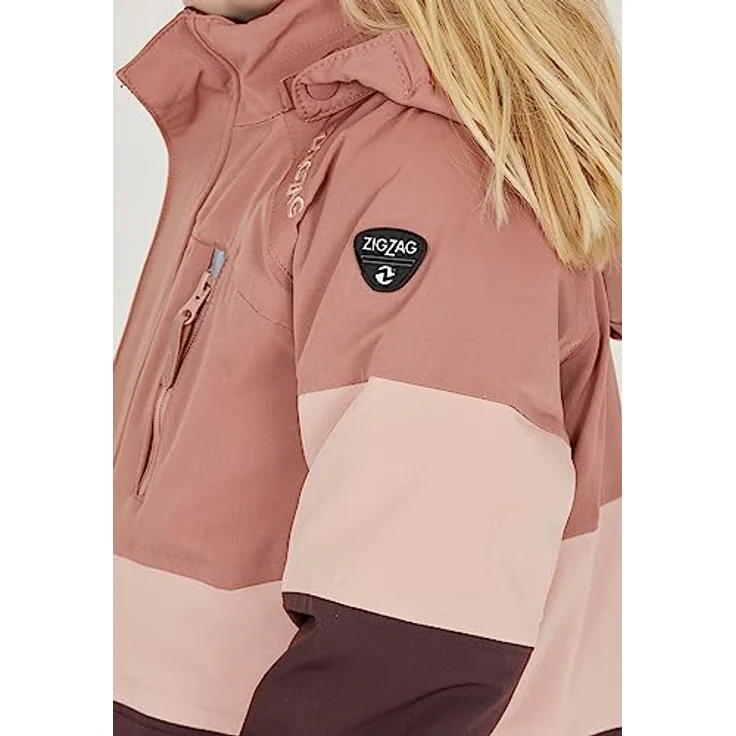ZIGZAG Skijacke Taylora, wind- und wasserdicht mit TPU-Membran, reflektierend, pink-rosa, Größe 116 – Bild 5
