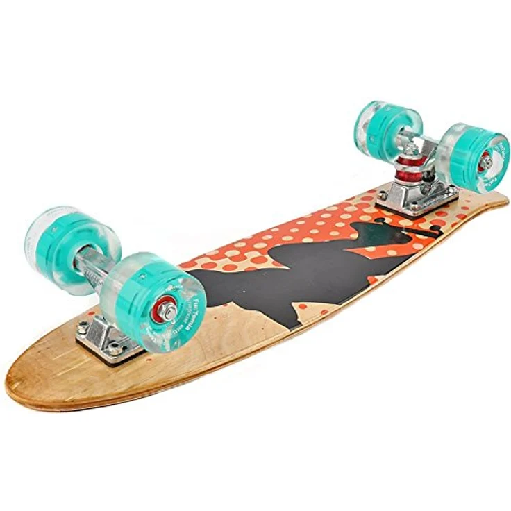 FunTomia Mini-Board Cruiser Skateboard 57cm, 7-lagiges kanadisches Ahornholz, ABEC-9 Kugellager, wahlweise mit oder ohne LED Rollen – Bild 2
