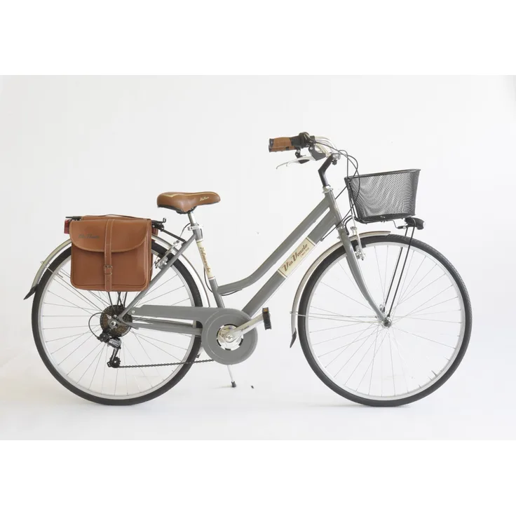 Via Veneto Cityfahrrad 28 Zoll 605 Lady grau, LED Beleuchtung, Kettenschaltung, Alu V-Bremsen