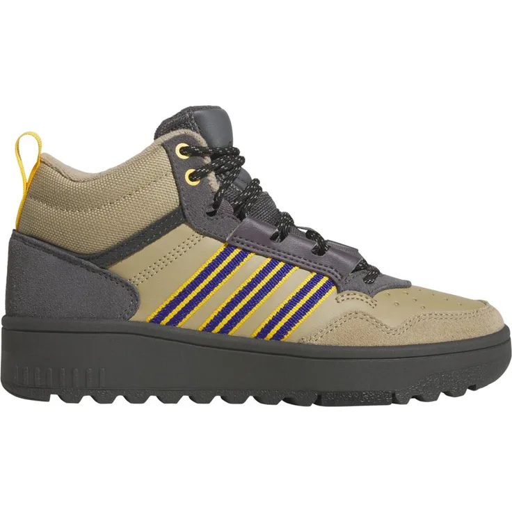 adidas Hoops 4.0 Mid Winterized Sneaker Boot Stiefel, oliv/beige/grau, Schuhgröße 39 1/3 EU, strapazierfähiges Obermaterial aus Synthetik und Leder, Gummiaußensohle