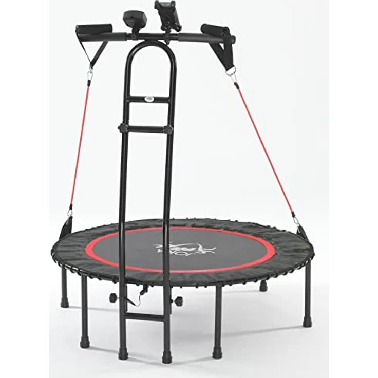 Fitnesstrampolin 2.0, mit Sprungzähler, NEU - die Trampolin-Innovation von JOKA FIT,Widerstandsbänder, DVD, Handyhalterung – Bild 1