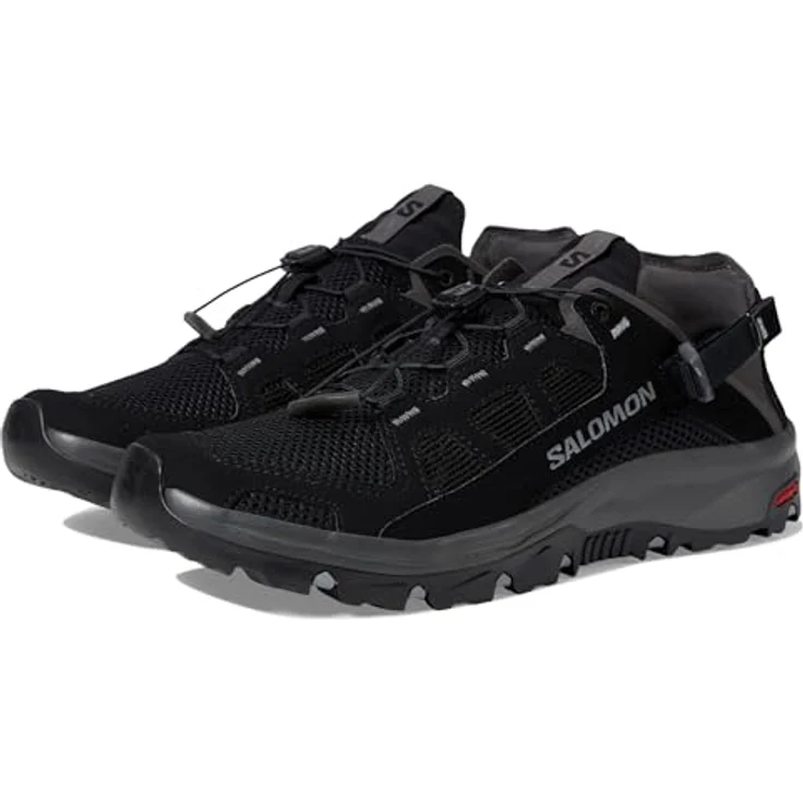Salomon Techamphibian 5, Wanderschuh aus atmungsativem Mesh mit Quicklace-Schnürsystem, schwarz – Bild 3