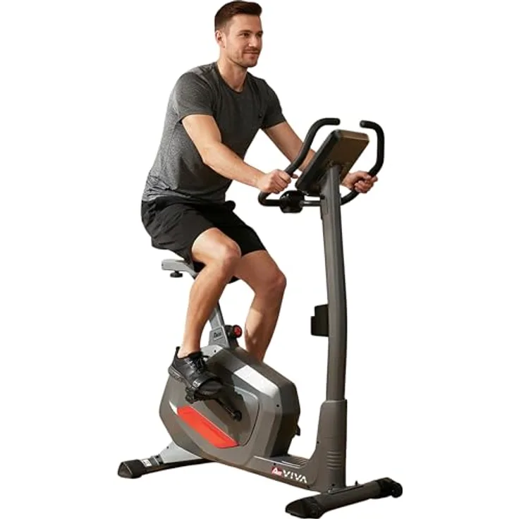 AsVIVA H22 Ergometer, Heimtrainer für Indoor Ausdauertraining mit 13 Programmen, Bluetooth-App-Kompatibilität, grau