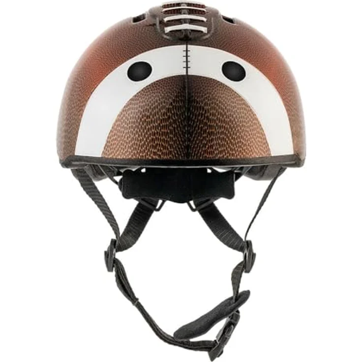 Crazy Safety Kinder Fahrradhelm, 3D Tierhelm für Kinder 2-7 Jahren, verstellbar, mit LED-Sicherheitslicht, Football Braun, 49-55 cm – Bild 2