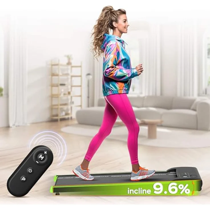 TurboTronic Walking Pad & Gehtrainer bis 6 km/h, 2 Steigungsstufen, 4 Programme, LED-Display & Fernbedienung, bis 120 kg, ultraflaches Laufband für Büro & Zuhause – Bild 3