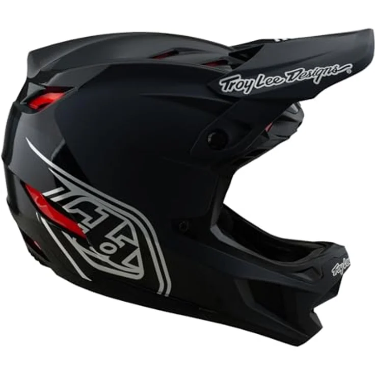 Troy Lee Designs D4 Polyacryl-Helm, Fullface-Helm mit 24 Belüftungsöffnungen, Shadow Black, Größe LG – Bild 5
