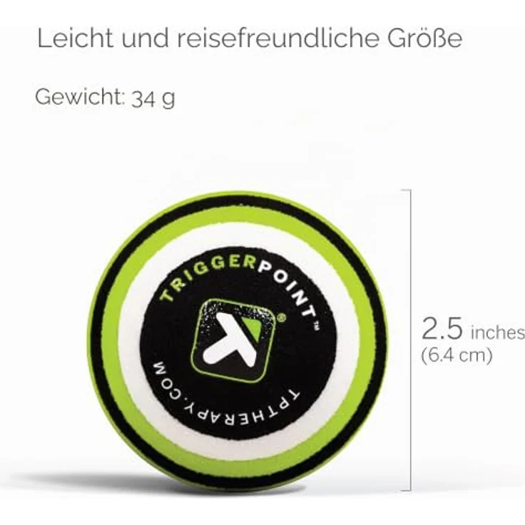 Trigger Point MB1 Massage Ball, Grün, für gezielte Tiefengewebemassage und Muskelentspannung – Bild 2