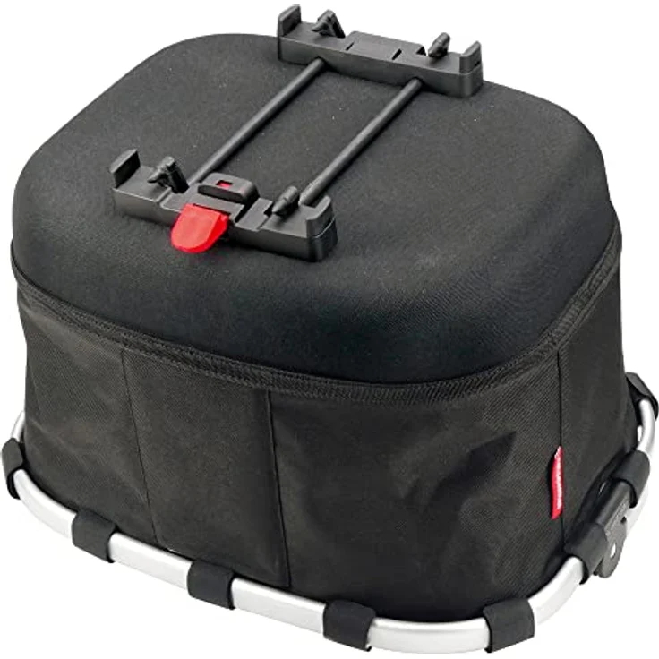 KlickFix Velokorb 24 l, Einkaufskorb mit gepolstertem Tragebügel und Kordelzugverschluss, inkl. UniKlip Adapter, olivgrün – Bild 2