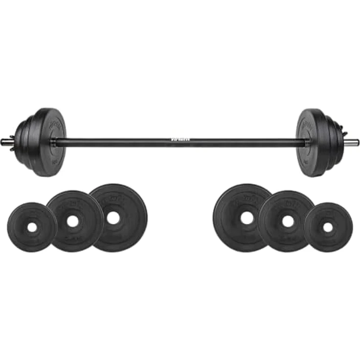 VirtuFit Aerobic Pump Set, 20 kg Vinyl Hantelset mit variablen Gewichtsscheiben und schützender Beschichtung, Schwarz – Bild 3