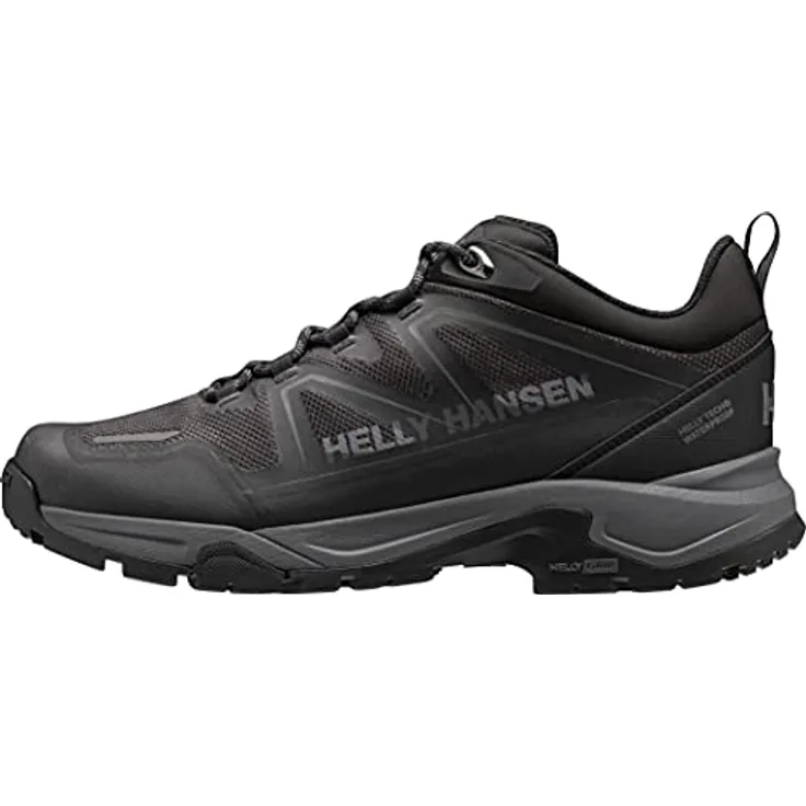 Helly Hansen Cascade Low Ht Wanderschuhe, wasserdicht mit HH Max Comfort Innensohle, Schwarz, EU 46 1/2 Herren