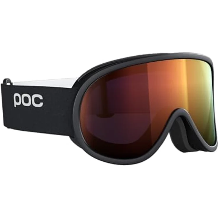 POC Retina Ski- und Snowboardbrille, maximales Sichtfeld und optimale Lichtanpassung, Uranium Black/Partly Sunny Orange – Bild 2